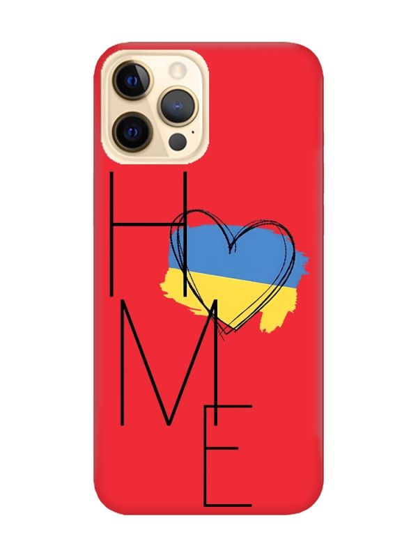 Матовий червоний чохол на Apple iPhone 12 Pro Max :: Дім Україна (принт 353)