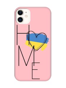 Матовий рожевий чохол на Apple iPhone 11 (6.1) :: Дім Україна (принт 353)