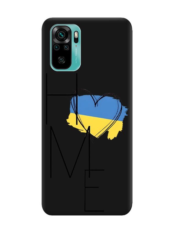 Матовий чорний чохол на Xiaomi Redmi Note 10 / Note 10s :: Дім Україна (принт 353)