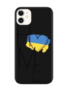 Матовий чорний чохол на Apple iPhone 11 (6.1) :: Дім Україна (принт 353)