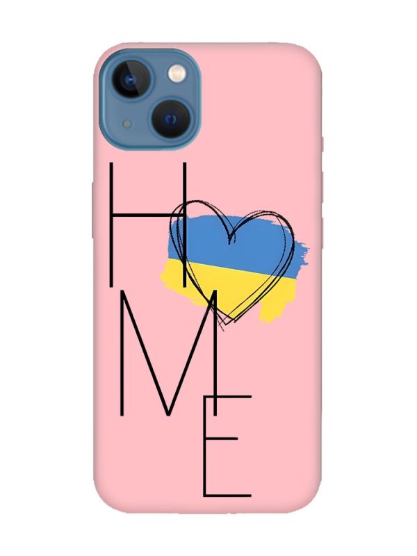 Матовий рожевий чохол на Apple iPhone 13 :: Дім Україна (принт 353)