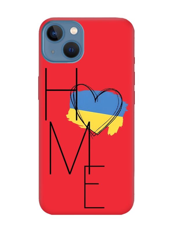 Матовий червоний чохол на Apple iPhone 13 :: Дім Україна (принт 353)