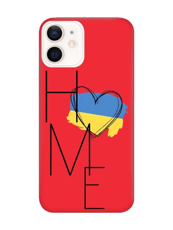 Матовий червоний чохол на Apple iPhone 12 / 12 Pro (6.1) :: Дім Україна (принт 353)