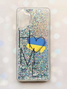 Чохол з плаваючими блискітками Samsung Galaxy A32 Срібний :: Дім Україна (принт 353)