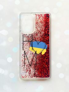 Чохол з плаваючими блискітками на Samsung Galaxy A52 (A525) Червоний :: Дім Україна (принт 353)