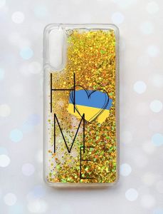 Чохол з плаваючими блискітками на Samsung Galaxy A50 (2019) A505F Золотий :: Дім Україна (принт 353)