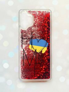 Чохол з плаваючими блискітками Samsung Galaxy A32 Червоний :: Дім Україна (принт 353)