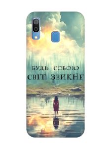 Матовий чохол з червоними боками на Samsung Galaxy A30 (2019) / A20 (2019) :: Будь собою (принт 356)