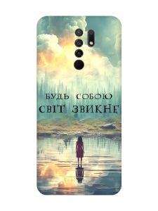 Матовий чохол з червоними боками на Xiaomi Redmi 9 :: Будь собою (принт 356)