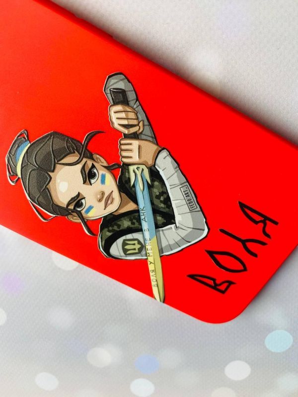 Матовий червоний чохол на Samsung Galaxy A32 :: Українська захисниця (патріотичний принт 169)