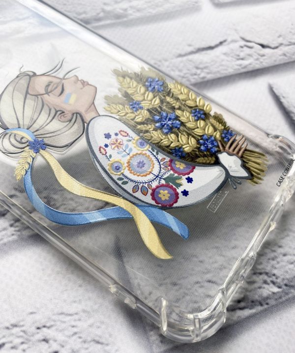 Чохол із потовщеними кутами на Samsung Galaxy A54 5G/A546 :: Українка з колосками (патріотичний принт 173)