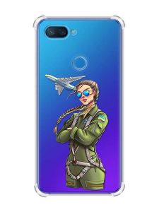 Чохол із потовщеними кутами на Xiaomi Mi 8 Lite :: Дівчина-пілот (патріотичний принт 6)