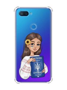 Чохол із потовщеними кутами на Xiaomi Mi 8 Lite :: Дівчина з паспортом (принт 12)