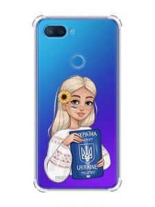Чохол із потовщеними кутами на Xiaomi Mi 8 Lite :: Дівчина з паспортом (принт 13)