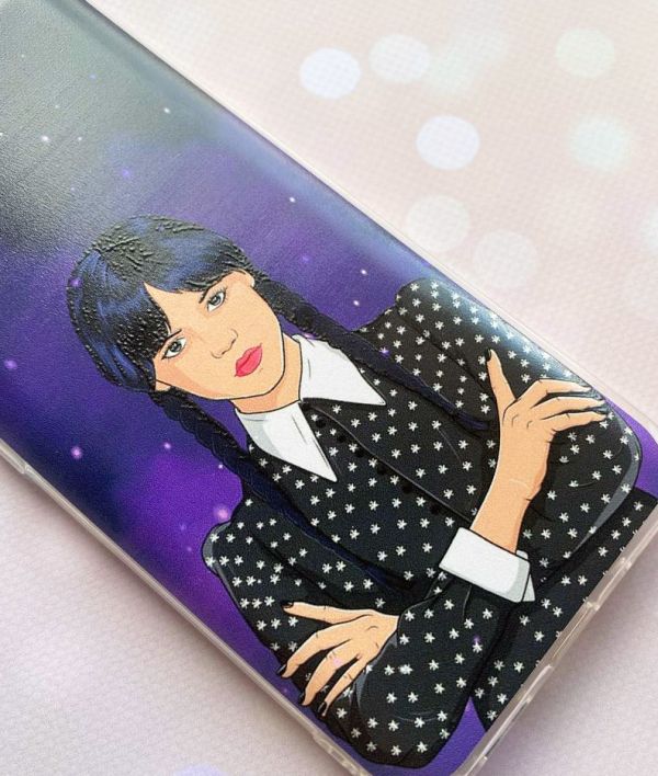 Чохол з потовщеними кутами для Xiaomi Redmi 7A Дівчина з косичками. Венздей (принт 208)