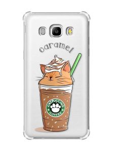 Чохол з потовщеними кутами на Samsung Galaxy J5(2016)/J510 :: Капучіно котик (принт 97)