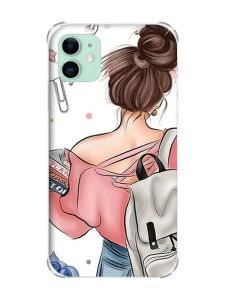 Чохол з потовщеними кутами на Apple iPhone 11 (6.1) :: Дівчина з рюкзаком (принт 30)