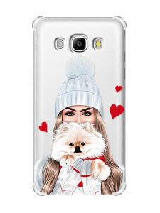 Чохол з потовщеними кутами на Samsung Galaxy J5(2016)/J510 :: Дівчина з песиком (принт 142)