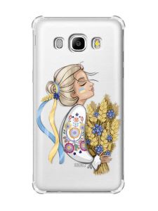 Чохол з потовщеними кутами на Samsung Galaxy J5(2016)/J510 :: Українка з колосками (принт 173)
