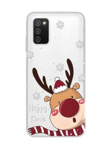 Прозорий чохол на Samsung Galaxy A03s :: Зимове оленя  (принт 155)
