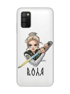 Прозорий чохол на Samsung Galaxy A03s :: Українська захисниця (патріотичний принт 170)