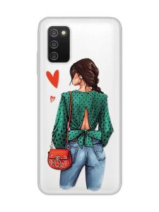 Прозорий чохол на Samsung Galaxy A03s :: Дівчина в зеленому (принт 224)
