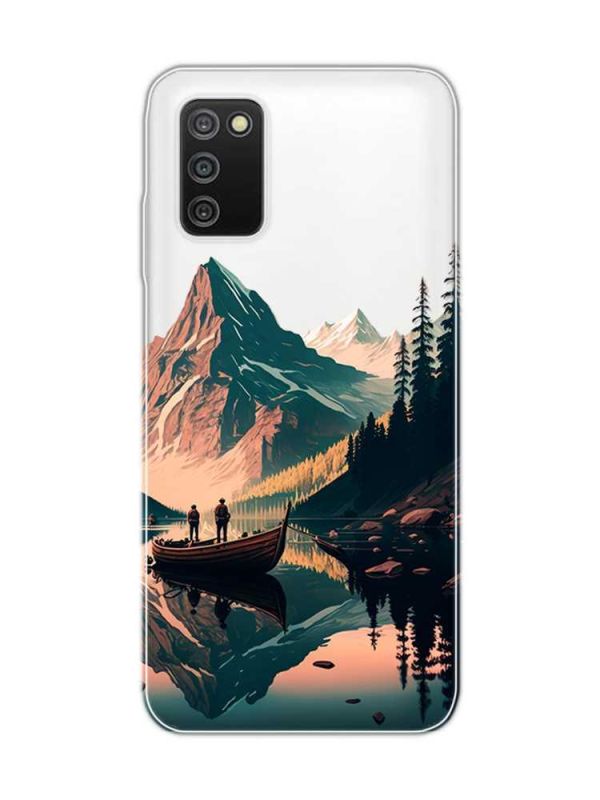 Прозорий чохол на Samsung Galaxy A03s :: Човен. Пейзаж (принт 246)