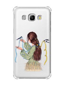 Чохол з потовщеними кутами на Samsung Galaxy J5(2016)/J510 :: Дівчина з ластівками (принт 16)