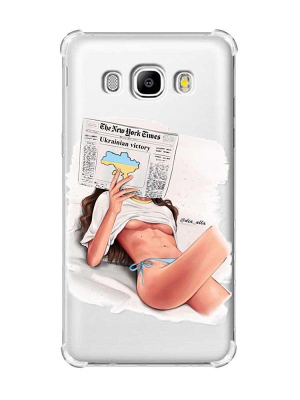 Чохол з потовщеними кутами на Samsung Galaxy J5(2016)/J510 :: Дівчина з газетою (принт 31)