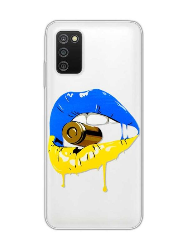 Прозорий чохол на Samsung Galaxy A03s :: Губи і патрон (принт 264)