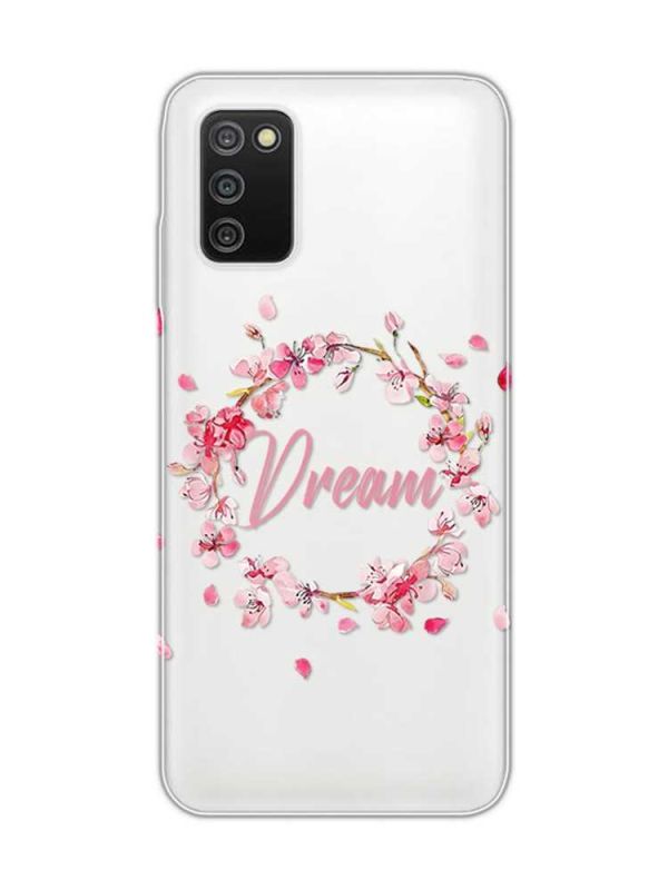 Прозорий чохол на Samsung Galaxy A03s :: Віночок з сакури (принт 284)