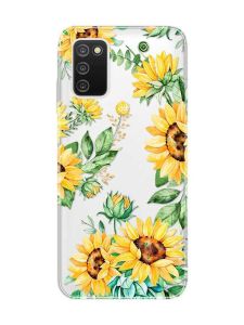 Прозорий чохол на Samsung Galaxy A03s :: Соняхи (принт 288)