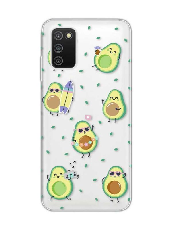 Прозорий чохол на Samsung Galaxy A03s :: Авокадо на відпочинку (принт 302)
