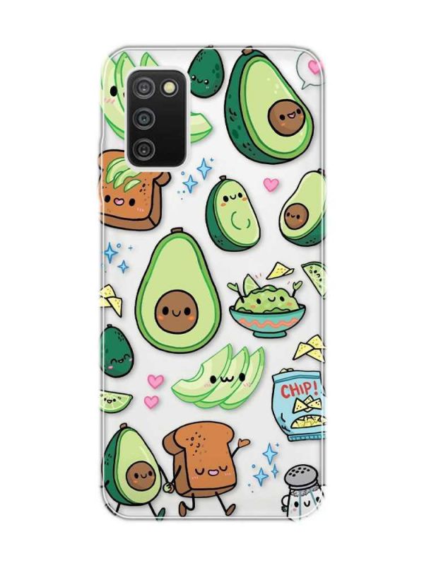 Прозорий чохол на Samsung Galaxy A03s :: Милі авокадо каваї (принт 305)