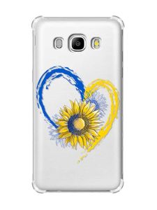 Чохол з потовщеними кутами на Samsung Galaxy J5(2016)/J510 :: Серце з соняхом. Україна (принт 260)