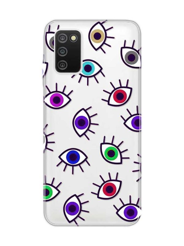 Прозорий чохол на Samsung Galaxy A03s :: Різнокольорові очі (принт 336)