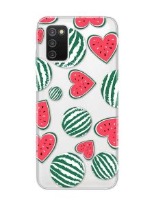 Прозорий чохол на Samsung Galaxy A03s :: Кавуни сердечка (принт 343)