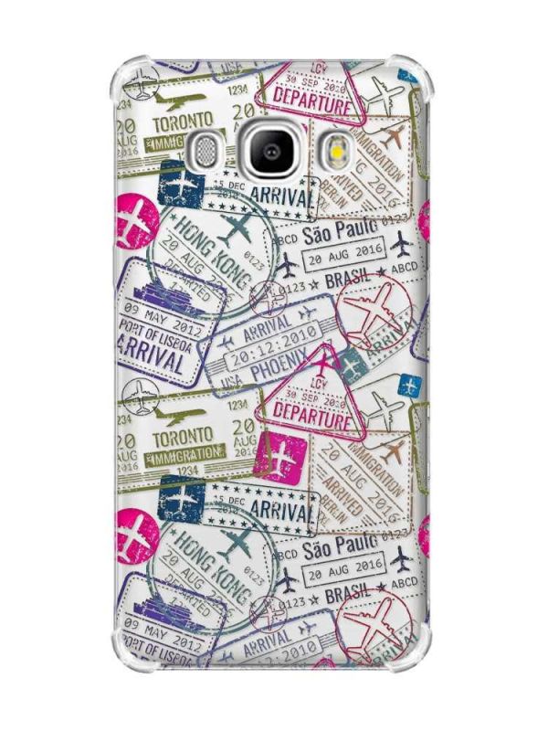 Чохол з потовщеними кутами на Samsung Galaxy J5(2016)/J510 :: Подорожі. Штампи (принт 316)
