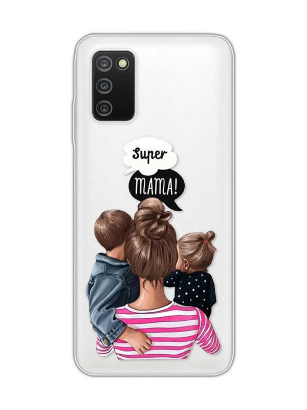 Прозорий чохол на Samsung Galaxy A03s :: Супер Мама (принт 29)