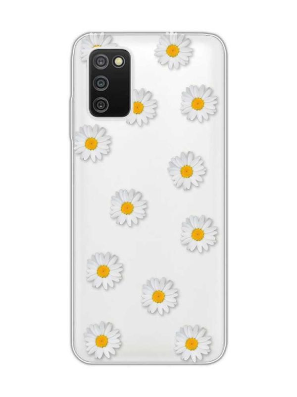 Прозорий чохол на Samsung Galaxy A03s :: Фон ромашки (принт 41)