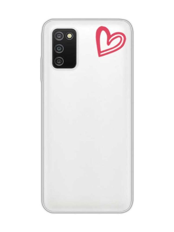 Прозорий чохол на Samsung Galaxy A03s :: Сердечко червоне (принт 46)