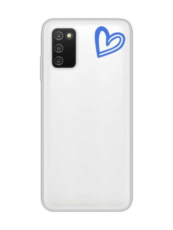 Прозорий чохол на Samsung Galaxy A03s :: Сердечко синє (принт 48)