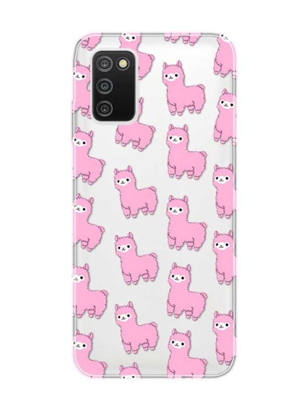 Прозорий чохол на Samsung Galaxy A03s :: Лами рожеві (принт 101)