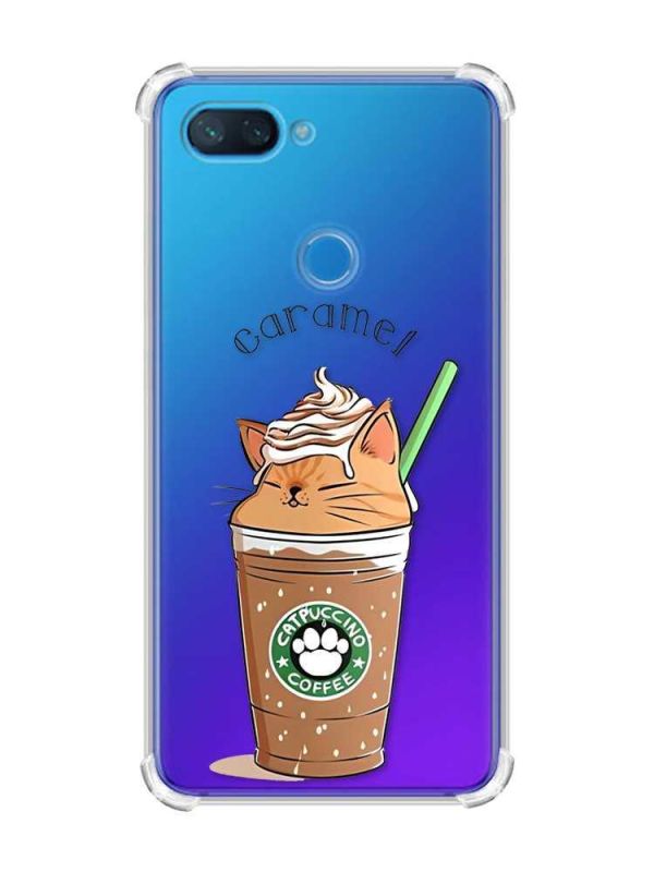 Чохол із потовщеними кутами на Xiaomi Mi 8 Lite :: Капучіно котик (принт 97)