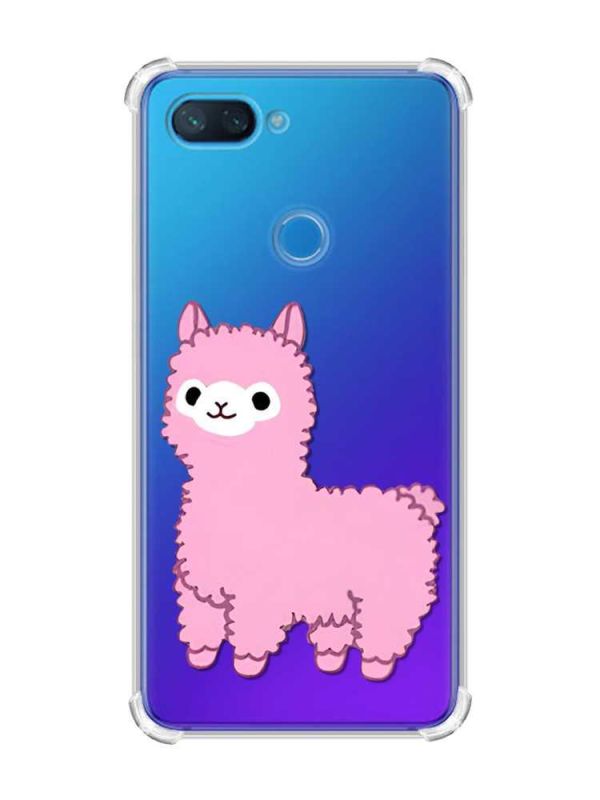 Чохол із потовщеними кутами на Xiaomi Mi 8 Lite :: Лама рожева (принт 100)