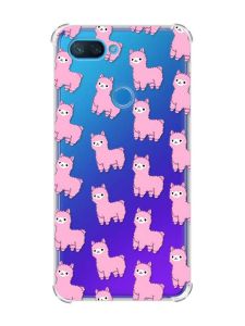 Чохол із потовщеними кутами на Xiaomi Mi 8 Lite :: Лами рожеві (принт 101)