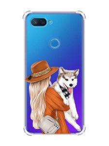 Чохол із потовщеними кутами на Xiaomi Mi 8 Lite :: Дівчина з песиком (принт 115)