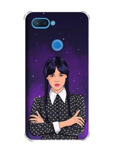 Чохол із потовщеними кутами на Xiaomi Mi 8 Lite :: Дівчина з косичками. Венздей (принт 208)