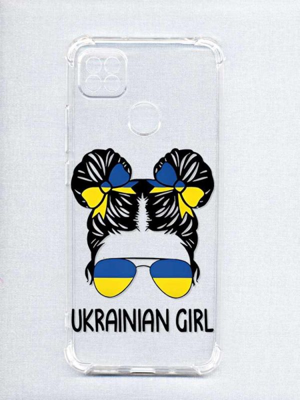 Чохол з потовщеними кутами на Xiaomi Redmi 9C/10A :: Українська дівчина (принт 113)