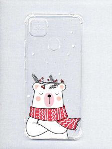 Чохол з потовщеними кутами на Xiaomi Redmi 9C/10A :: Ведмідь у шарфі (принт 147)